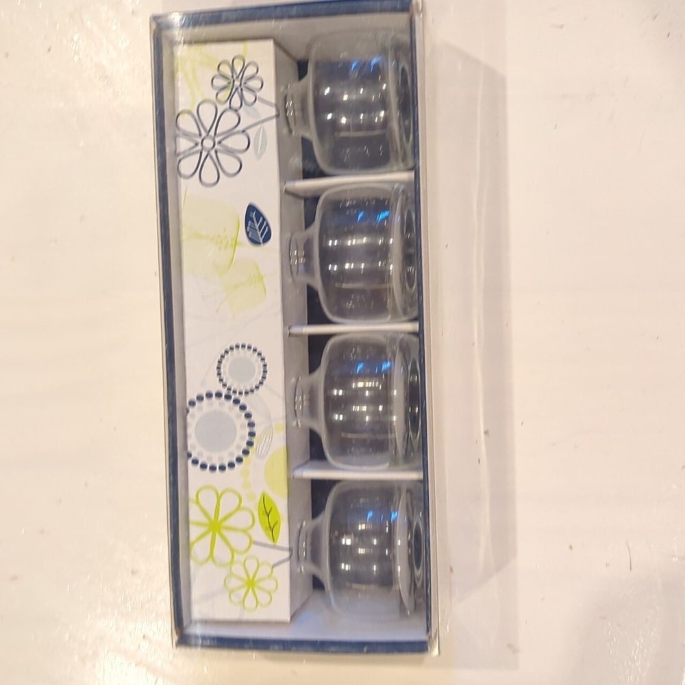 New Dansk Bouquettes Clear Mini Glass Vase Set Of 4
